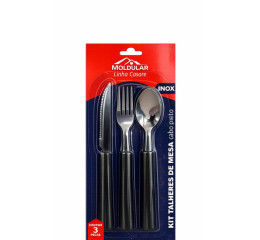 KIT TALHERES INOX 3PÇS COLHER/GARFO/FACA MR394